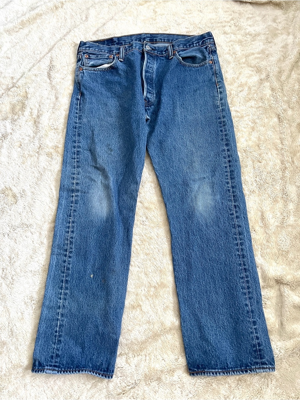 LEVI'S Men's 501 Hidden Button Fly Blue Denim Pants Size 36x30